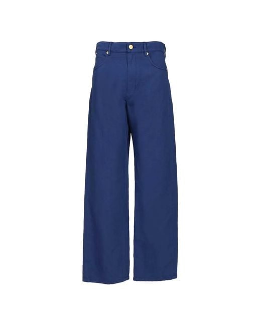 Max Mara Blue Buttoned Drill Trousers