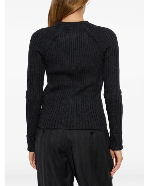 Isabel Marant Blue Vice Ribbed Zip-Up Cardigan