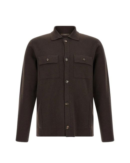 Zanone Black Saharan Button-Up Cardigan for men