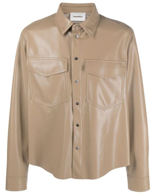 Nanushka Natural Okobortm Alt-leather Shirt for men