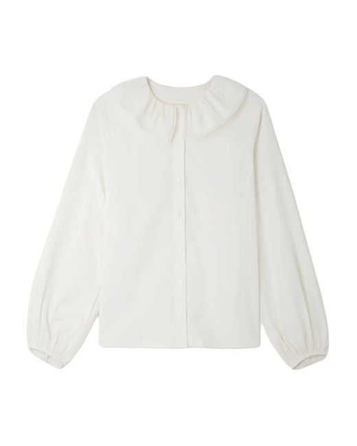 Blouse À Col Volanté Bonpoint en coloris White