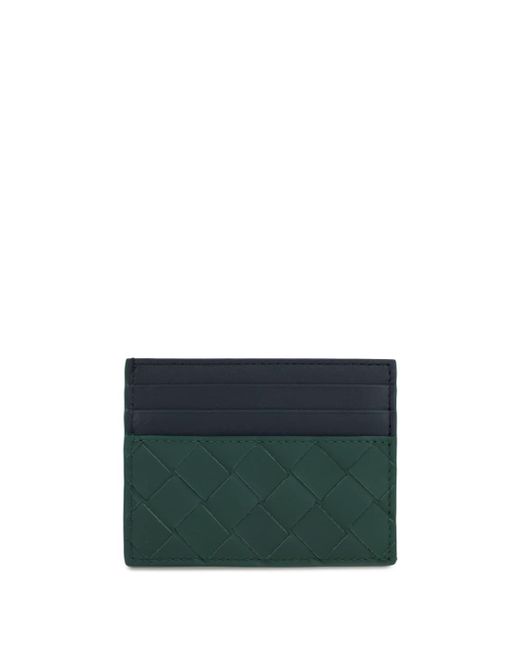 Bottega Veneta Green Intrecciato Leather Cardholder for men