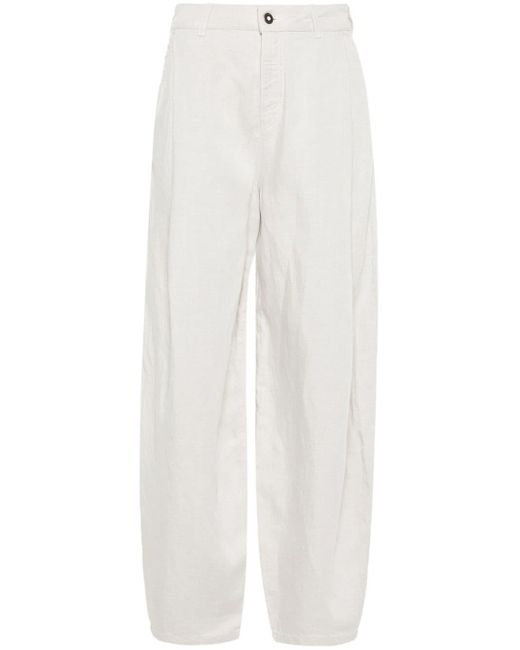 Emporio Armani White Wide-leg Trousers