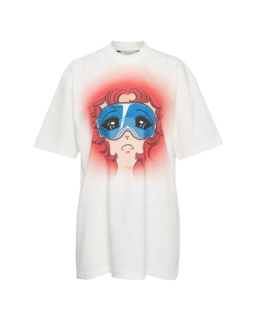 Pushbutton White Graphic-Print T-Shirt