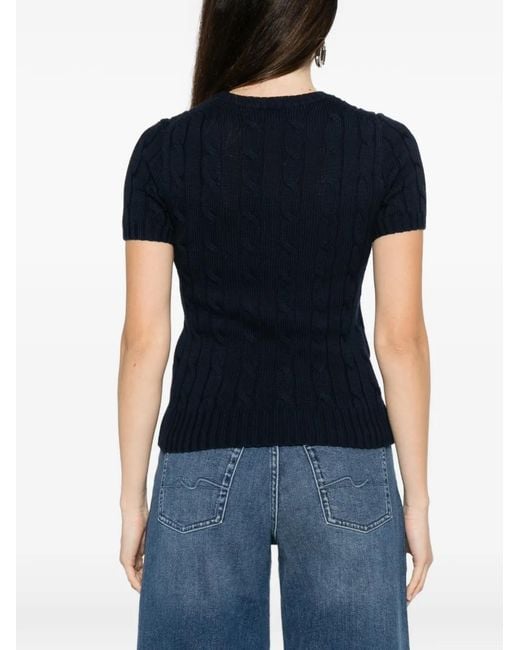 Polo Ralph Lauren Blue Short Sleeve Mini Polo With Ribbed Cuffs
