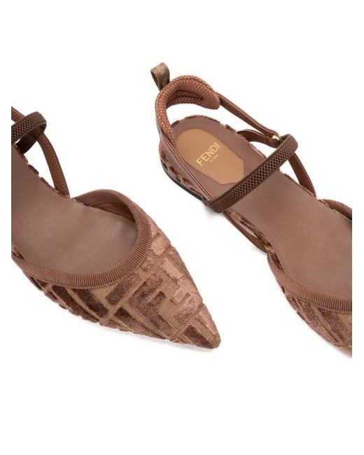Fendi Brown Colibrì Lite Slingback-Pumps mit FF