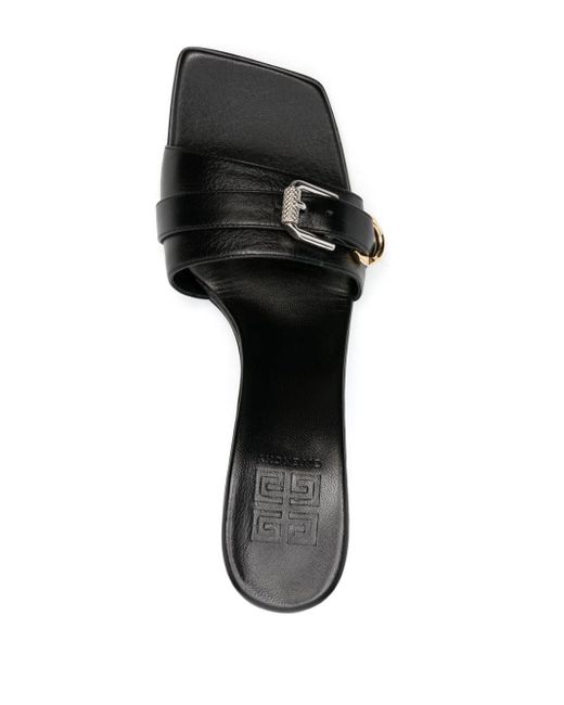 Mules Voyou con tacón de 90mm Givenchy de color Black