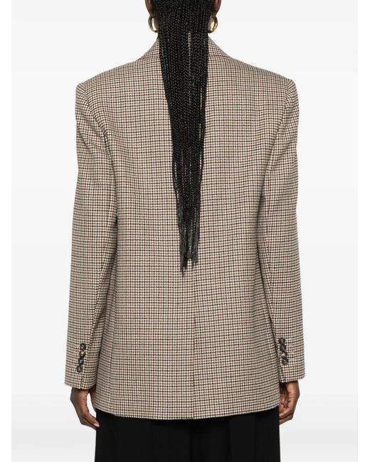 Max Mara Brown Houndstooth Single-Breasted Blazer