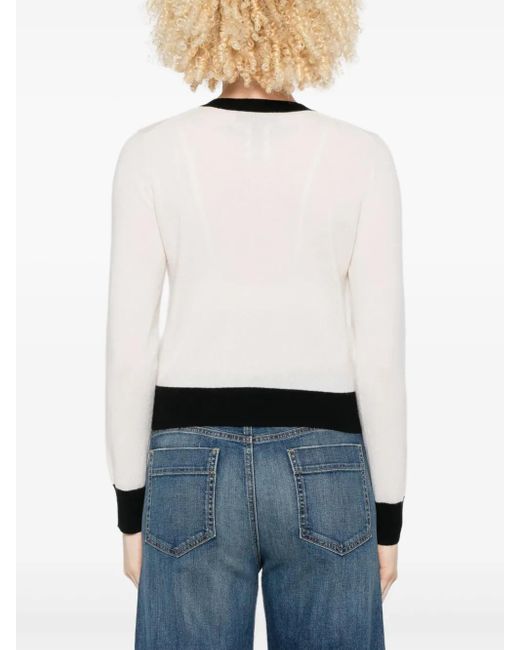 Nili Lotan Black Colourblock Cashmere Cardigan