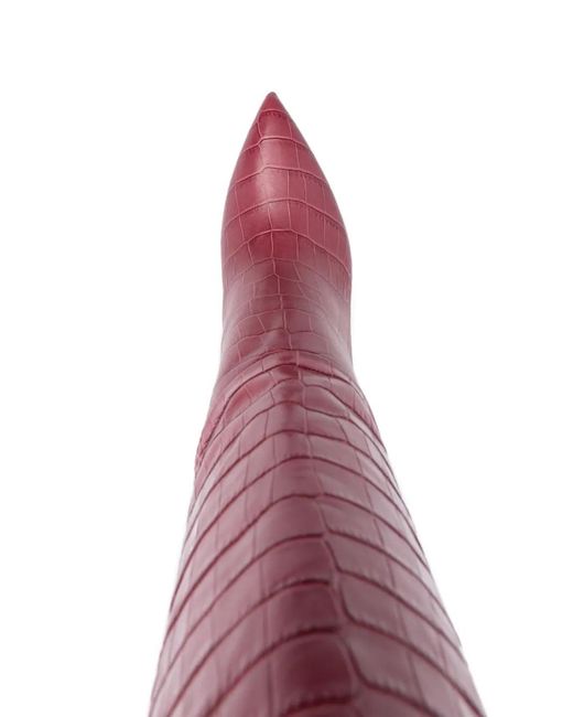 Paris Texas Red Coco 95Mm Crocodile-Effect Boots