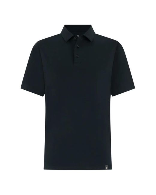 Boggi Black Half-Button Polo Shirt for men