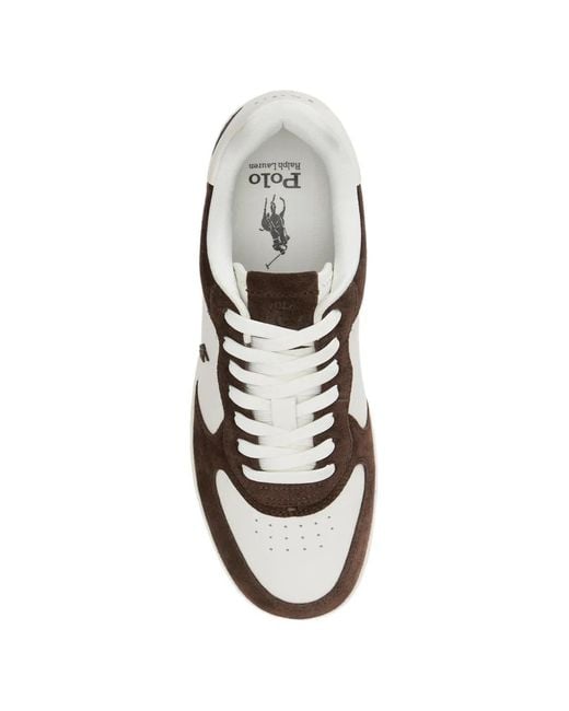 Polo Ralph Lauren White Masters Court Leather-Suede Trainers for men