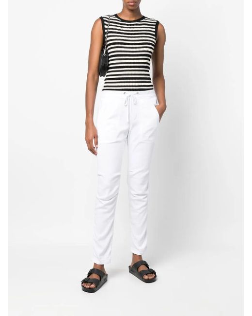 James Perse White Jersey Track Pants