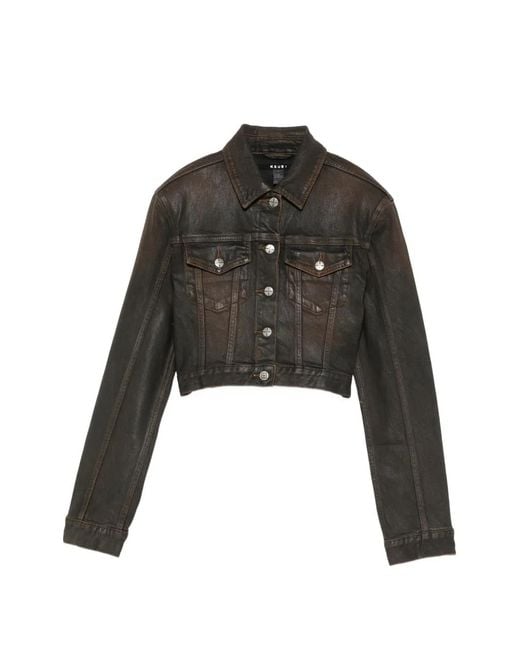 Ksubi Black Tucker Cropped Denim Jacket