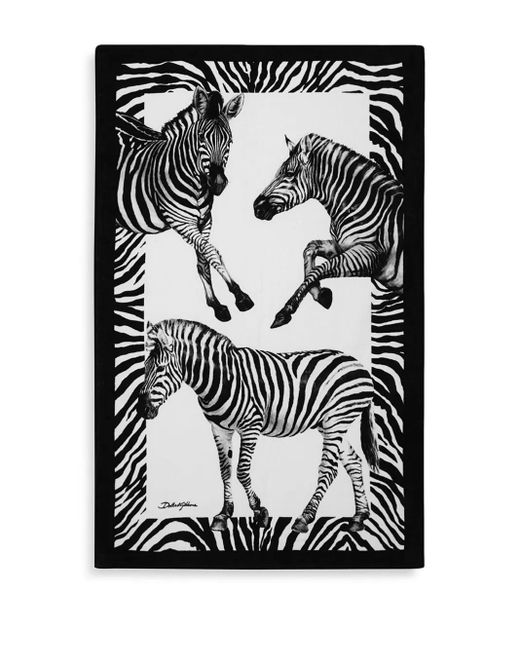 Dolce & Gabbana Black Terry Cotton Beach Towel