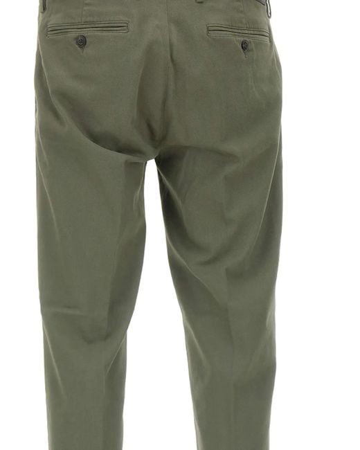 Re-hash Green Cuffed Welt-Pocket Trousers for men