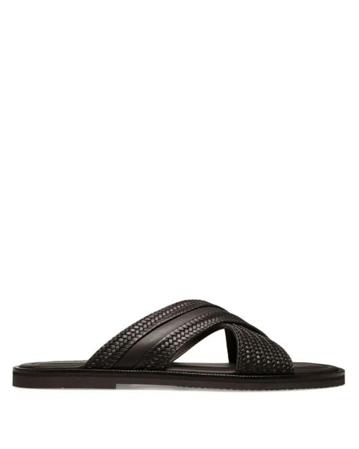 Bally Black Textured Strap Sandals for men