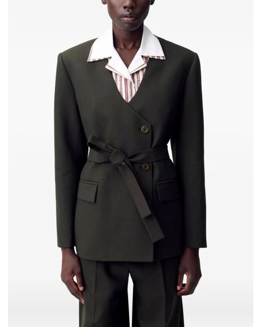 Claudie Pierlot ベルテッド ジャケット Green