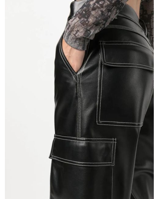 Philosophy Di Lorenzo Serafini Black Low-Rise Cargo Trousers