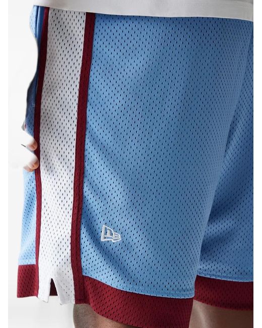 KTZ Blue Phillies Mlb Logo-Embroidered Mesh Shorts for men