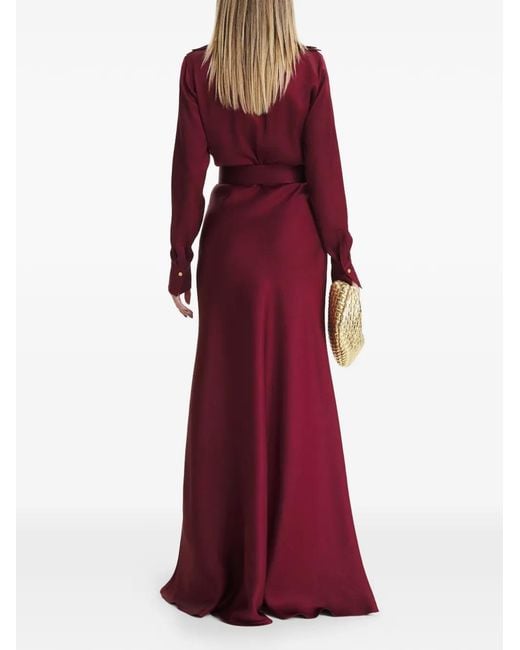 Il Volo Red Kate Belted Maxi Dress