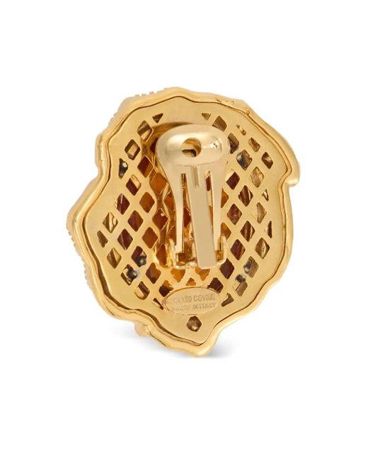 Pendientes de clip con topacio Roberto Cavalli de color Metallic