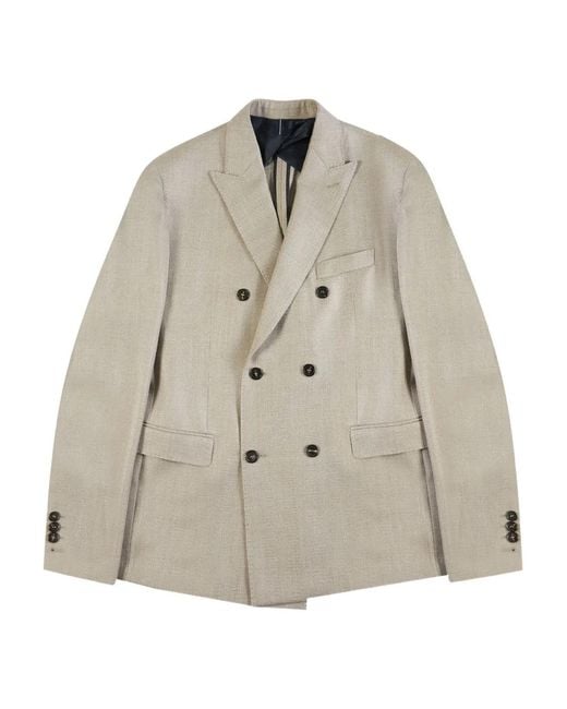Incotex Natural Double-Breasted Blazer for men