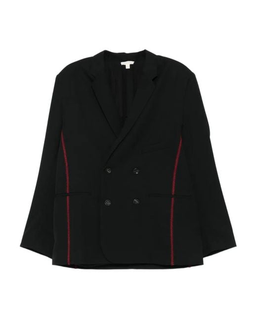 DIOTIMA Black Stitched-Detail Double-Breasted Blazer