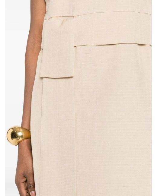 P.A.R.O.S.H. Natural Rania Belt Sleeveless Mini Dress