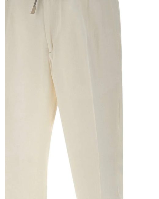 Eleventy Natural Drawstring Flap Trousers for men