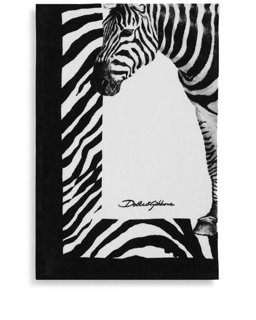 Dolce & Gabbana Black Terry Cotton Beach Towel