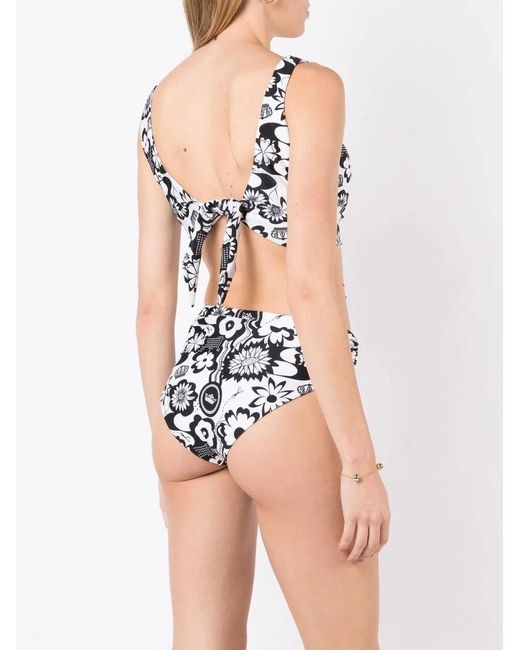 Amir Slama White Floral-Print Bikini Set