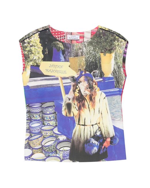 The Artistylist Blue Jarden Scuba Graphic-Print Top