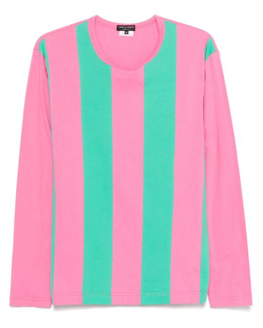 メンズ Comme des Garçons ストライプ Tシャツ Pink