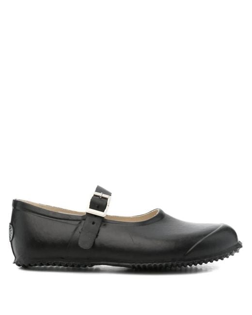 Superga Black Leather Ballet Flats