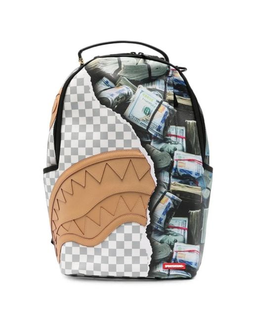 Sprayground Blue Hidden Fortune Money-Print Backpack