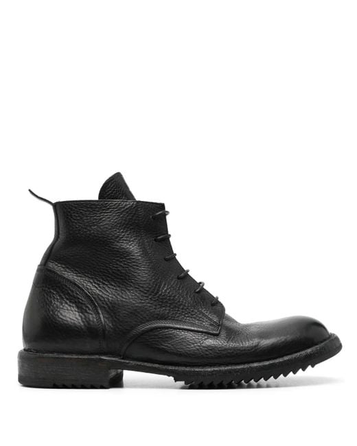 Moma Black Leather Ankle Boots for men