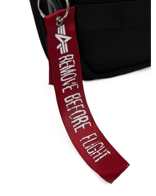 Alpha Industries Black Logo-Patch Zip-Fastening Belt Bag