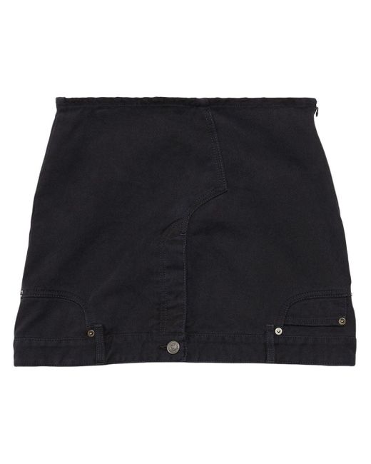 Balenciaga Black Upside-down Denim Miniskirt