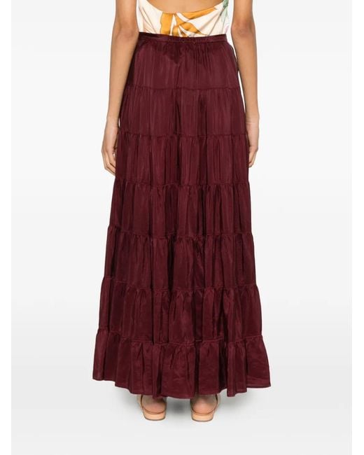 Forte_forte Purple Tiered Maxi Skirt
