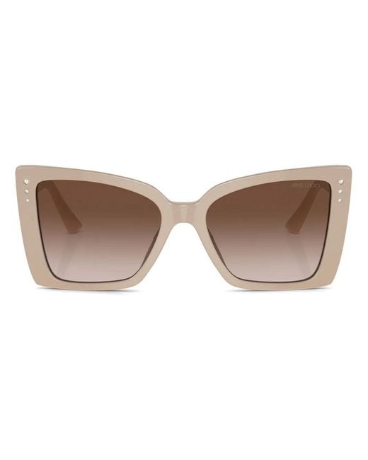 Jimmy Choo Brown Rectangle-Frame Sunglasses