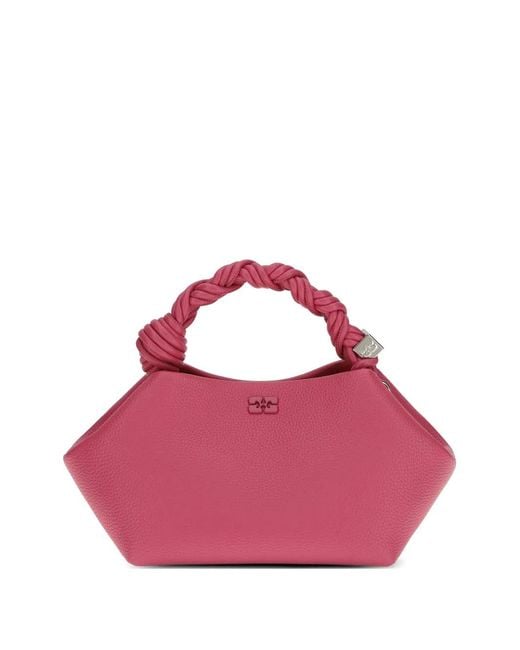 Ganni Pink Small Bou Grained Shoulder Bag