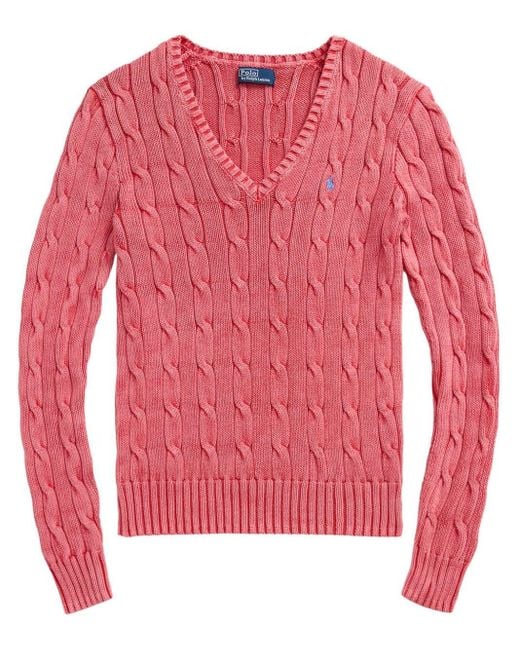 Polo Ralph Lauren Pink Cable-knit Cotton Jumper