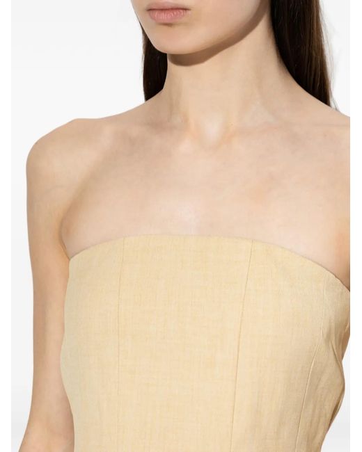 Gestuz Natural Peplum Strapless Top