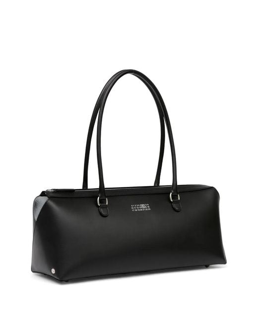 MM6 by Maison Margiela Black Large Bauletto J Leather Tote Bag