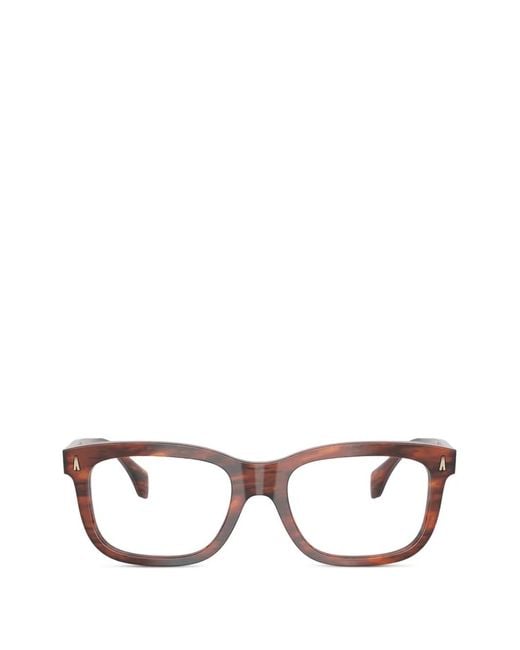 Moncler Brown Brille Mit Eckigem Gestell
