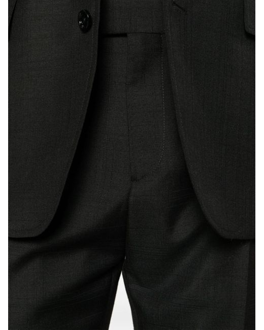 Lardini Black Checked Tailored Trousers for men