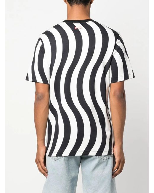 Camper Black Wave-Print Short-Sleeve T-Shirt