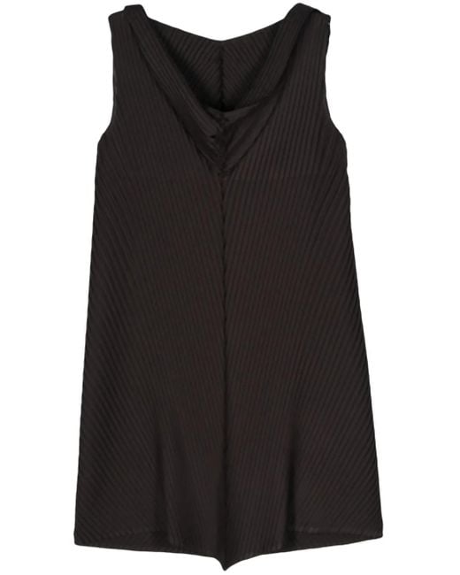 Issey Miyake Black Paper Like Pleats Mini Dress
