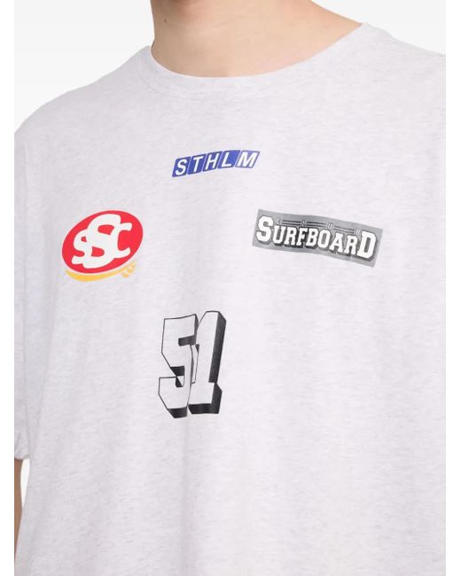 Stockholm Surfboard Club White Graphic-Print T-Shirt for men
